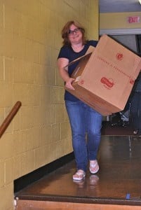 volunteers helping at food pantry