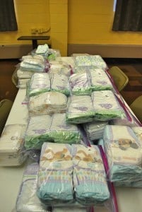 volunteers helping at food pantry