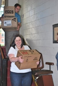 volunteers helping at food pantry